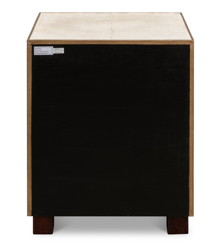 Shagreen 3 - Drawer Solid Wood Nightstand, Osprey White