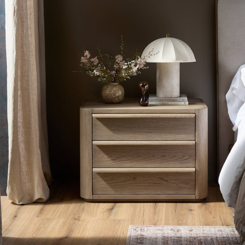 Primrose Nightstand-Natural Flat Oak Veneer