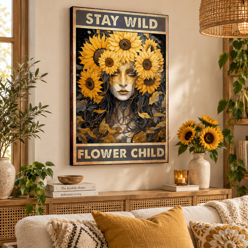 Art mural sur toile Stay Wild Flower, L 8 po x H 10 po