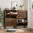 23.6-Inch Walnut Shoe Cabinet, Medieval Modern Independent Shoe Cabinet, Fence Shoe Cabinet With 2 Flip Drawers, Suitable For Corridors And Entrances-1271876972
