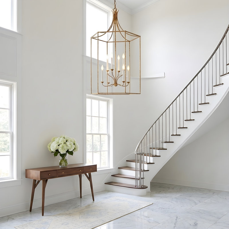 Bantry House 8 - Light Chandelier, Antique Gild
