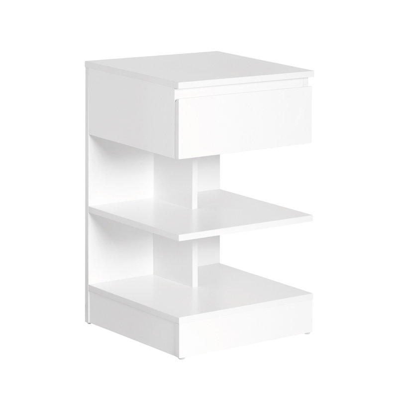 Irasville 39cm W Particle Board / Chipboard Bedside Table, White