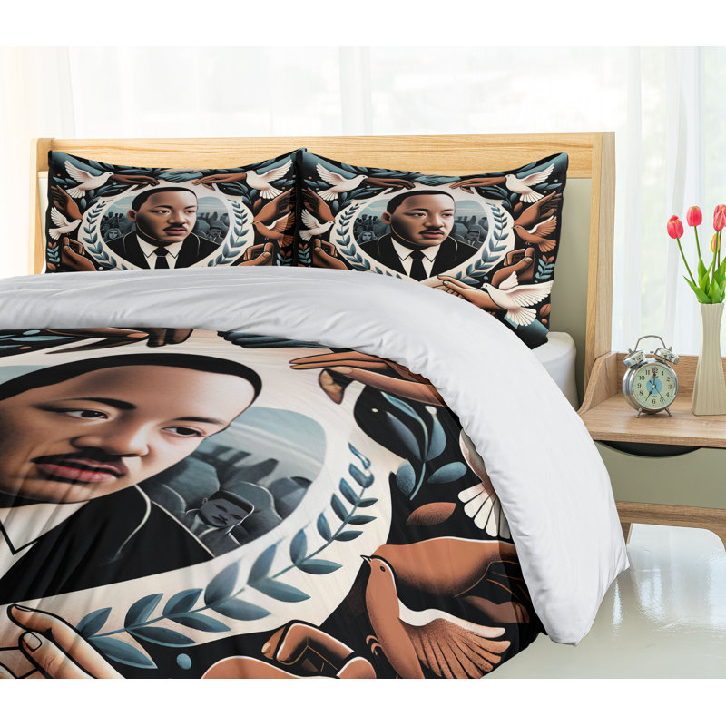 Martin Luther King Jr Day Duvet Cover, Queen Duvet Cover + 2 Standard Shams