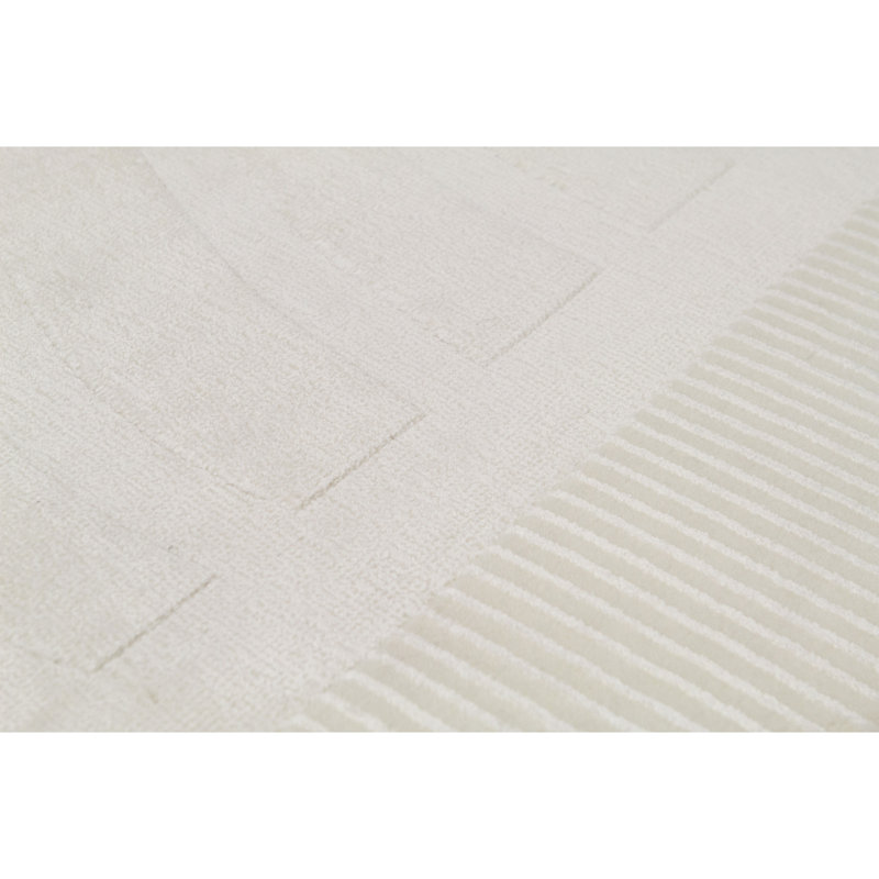 Hand-Knotted High-Quality White Area Rug