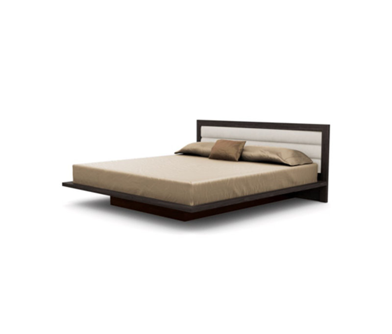 Moduluxe Upholstered Bed, Onyx, King, Natural Walnut