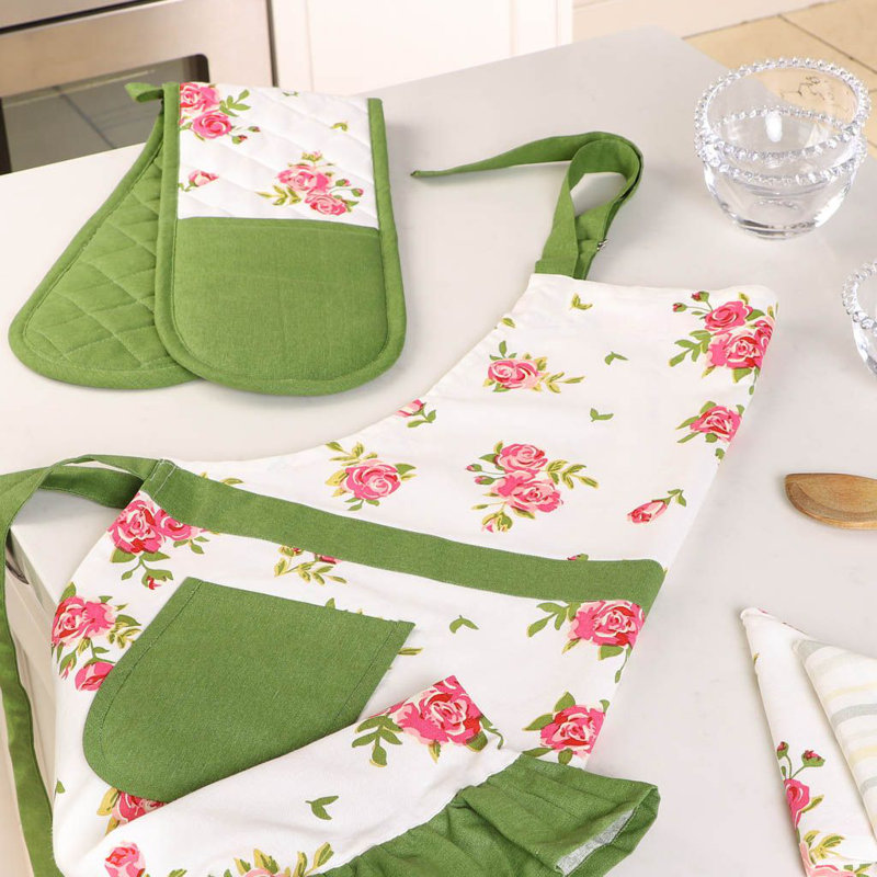 Floral Cotton Bib Apron
