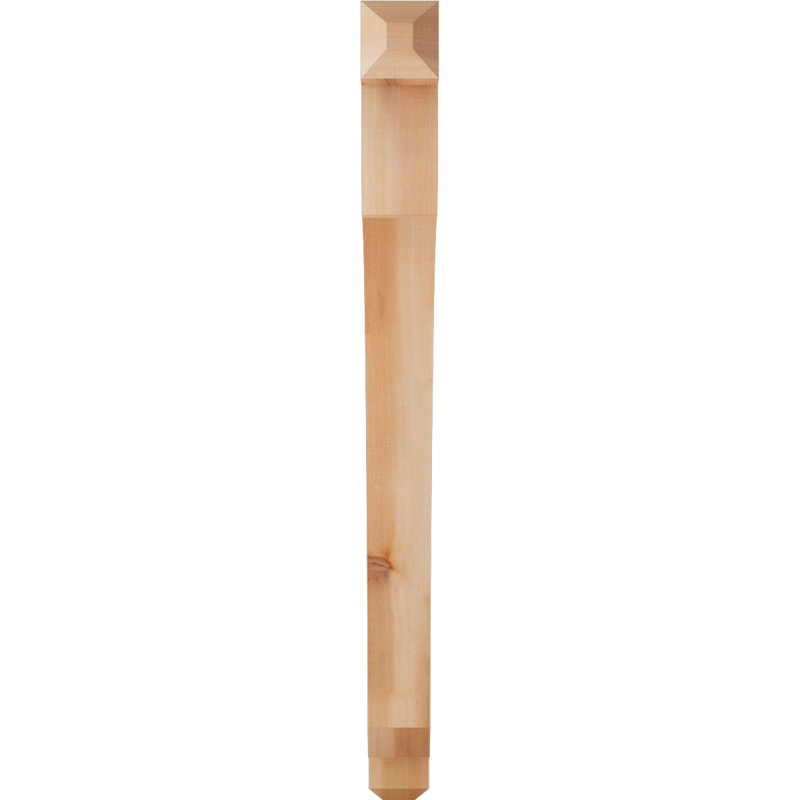 H Support en bois / corbeau, Western Red Cedar (Smooth), H 48 po x l 3,5 po x P 42 po
