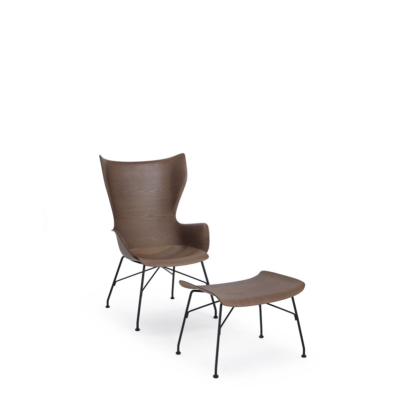 K/Wood Lounge Chair, Ash Dark Wood with Black