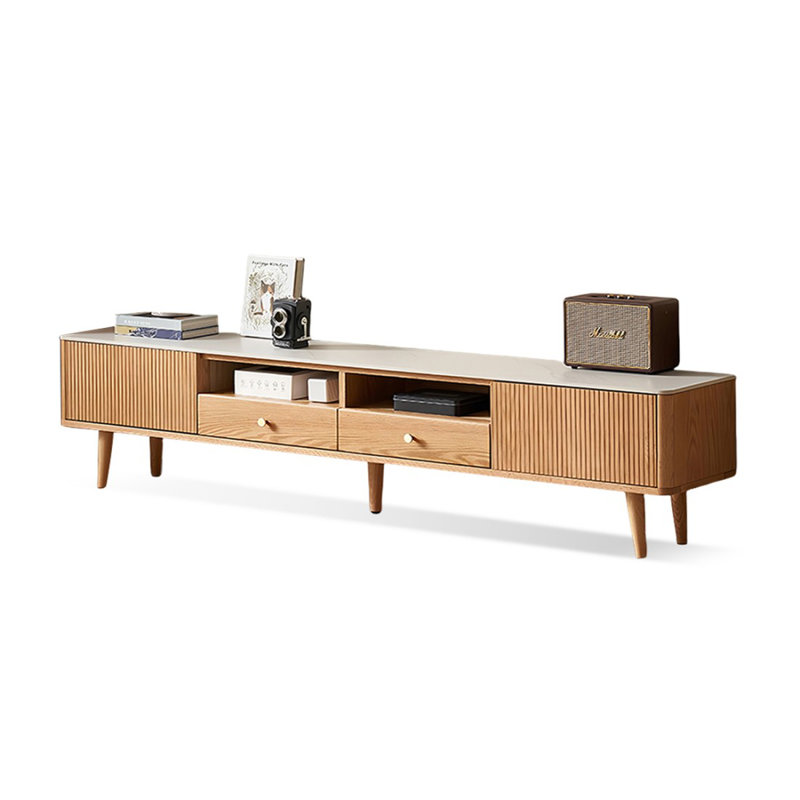 Meuble télé Modern Burlywood, H 17,72 po x L 13,78 po x l 78,74 po