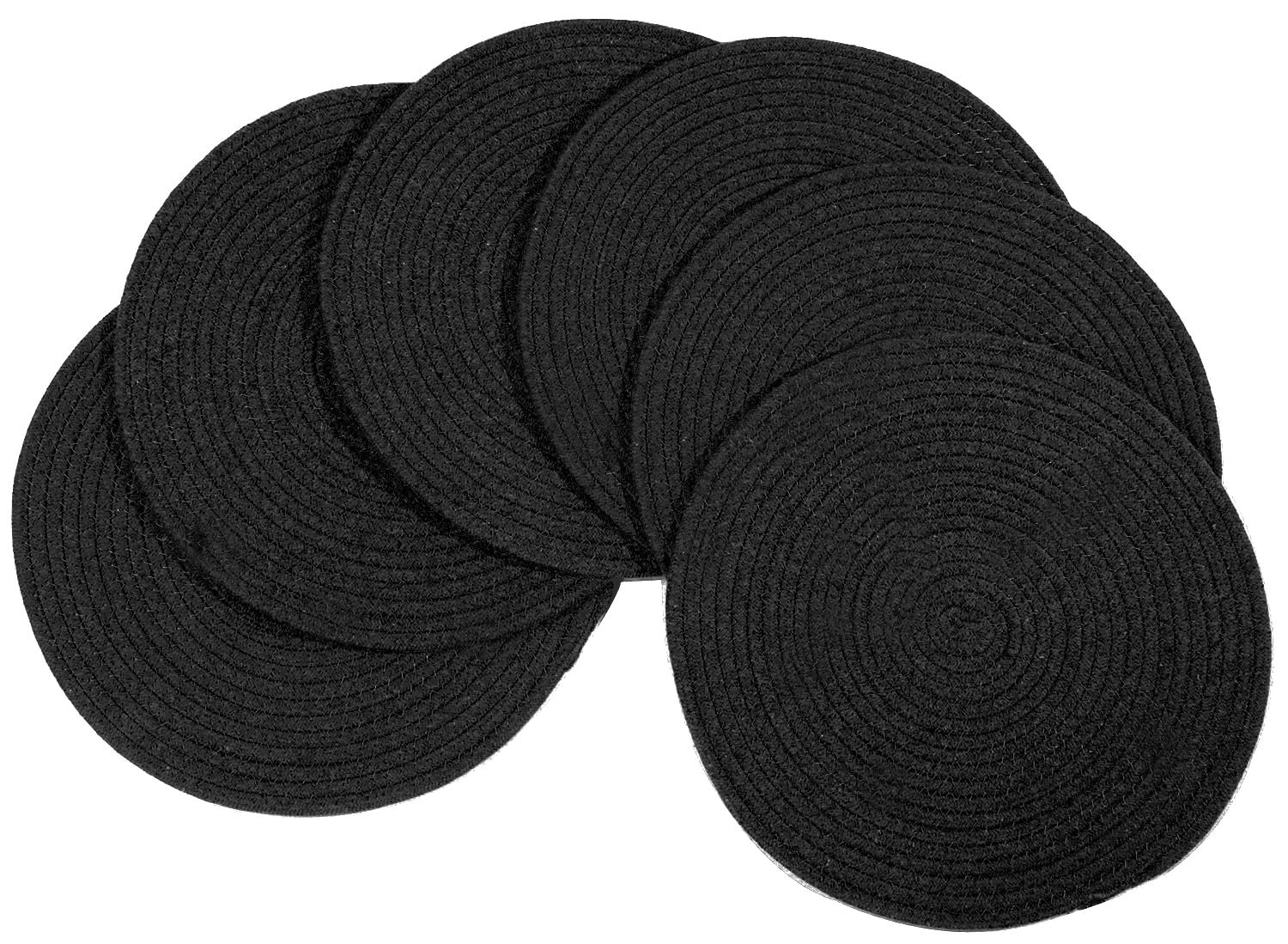 chuangyanUS 6Pack Round Woven Placemats, 13 Inches Rattan Place Mats ...
