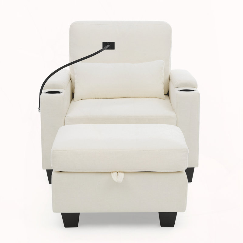 Canapé inclinable simple avec dossier réglable manuellement, Beige