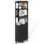 Bibliothèque de rangement 69 "H x 17,7" l en rotin et bois avec portes, tablette d'angle à 3 niveaux avec armoire-672463298