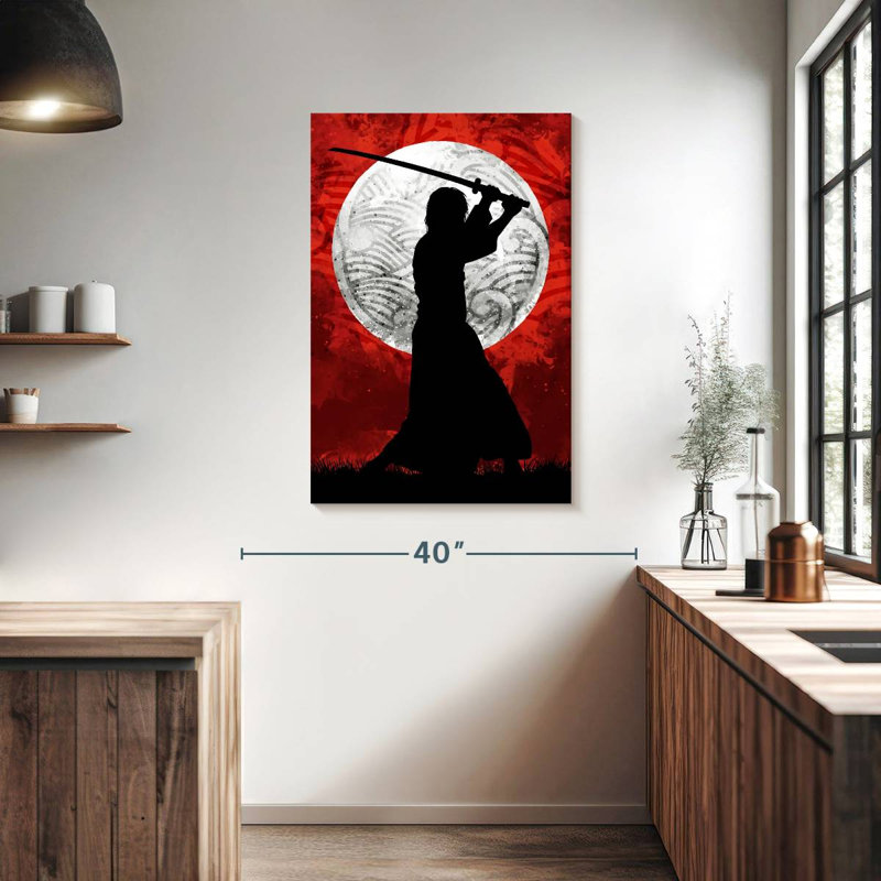 Leisha Samurai lune rouge, H 39 po x l 26 po
