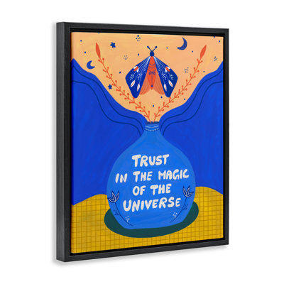 Trust In Magic Of Universe Floating Frame, design by Nabeela Rumi