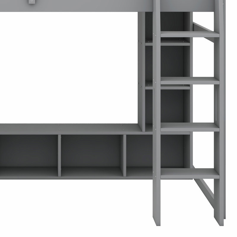 Lit mezzanine avec bureau, Lit double