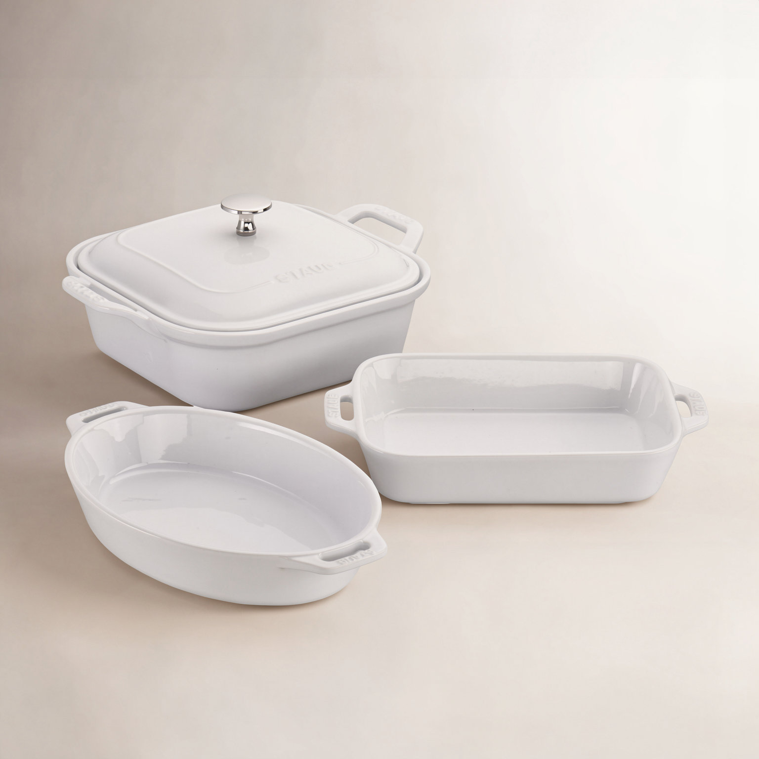 Ceramique Ovenware Set 4 Piece, White