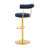 Modern Velvet Upholstered Swivel Adjustable Bar Stools with Gold Chrome Base-129021711
