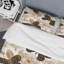 Ensemble de housse de couette en microfibre beige / blanc 3 pièces