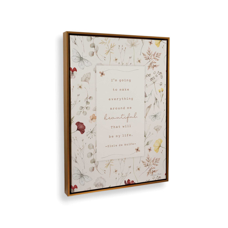 «Beautiful Life» par Susan Ball, reproduction d'art, Toile avec cadre, L 18 po x H 24 po, Doré