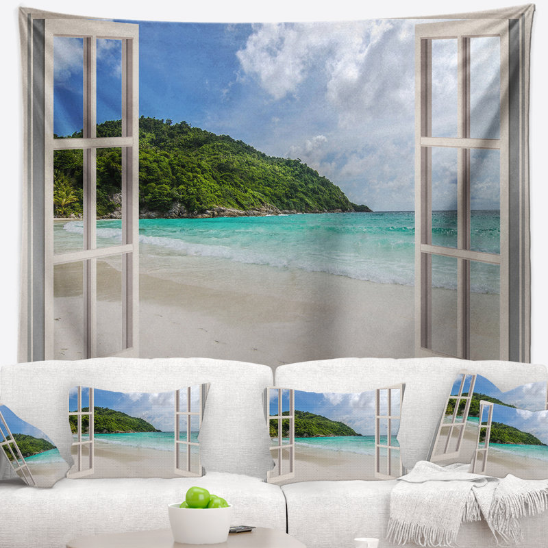 Tapisserie «Open Window to Calm Seashore», H 50 po x l 60 po