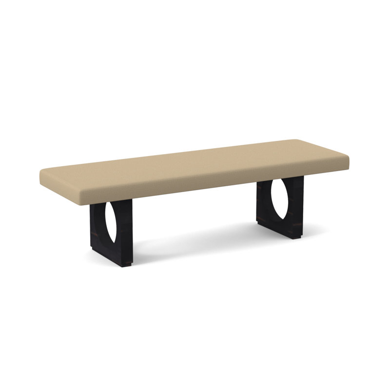 Void Upholstered Bench, Vintage Ebony, Edworth Ocean