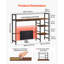 Desktop Bookshelf 4-Tier Countertop Storage Hutch for Computer Desk, Metal Frame and Wooden Shelf, Multipurpose Desk Hutch Storage Organizer for Dorm, Home, and Office, Featuring Non-Slip Feet Pads