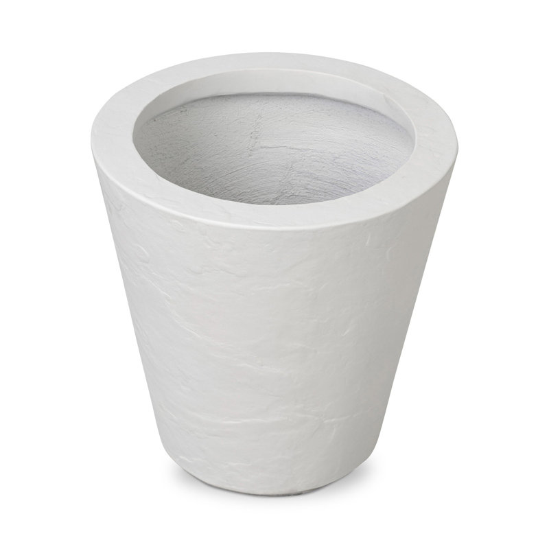 Jardinière Sighwarth - Béton blanc texturé, H 18 po x l 18 po x P 18 po