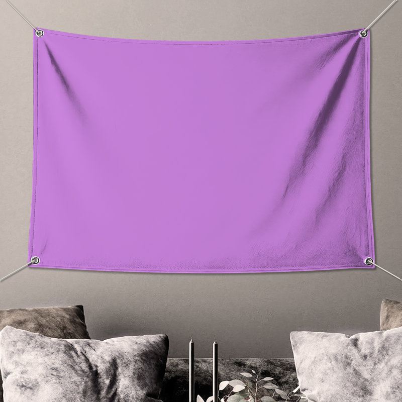 Tapisserie murale couleur unie - décoration murale mauve, H 104 po x 88 avec 4 œillets