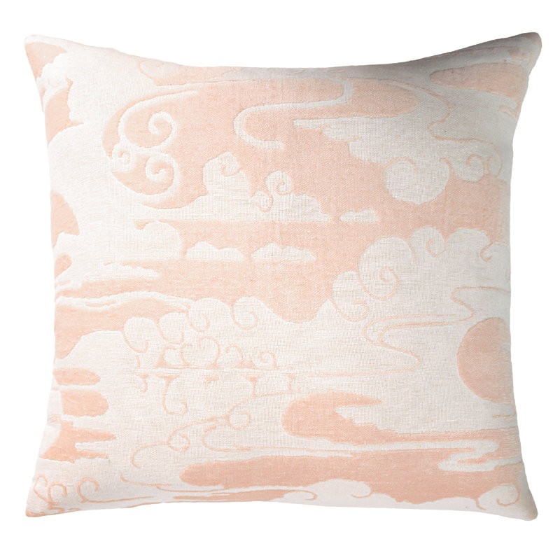 Clouds Square Pillow Cover & Insert, Rosebud