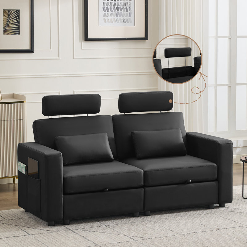 Canapé rembourré, 2, Chenille noir