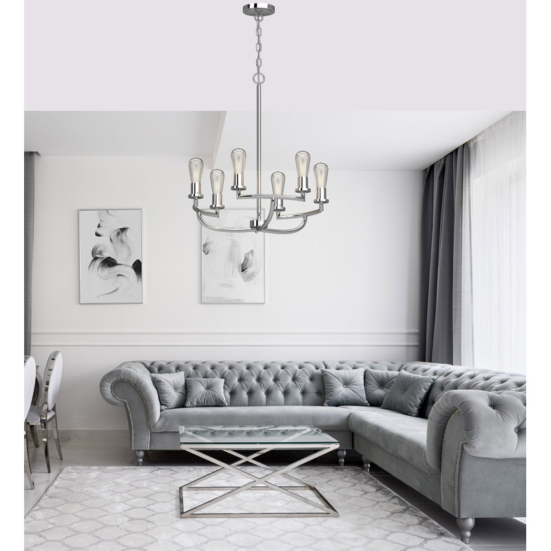Singh 6-Light Indoor Chrome Classic/Traditional Chandelier No Shades