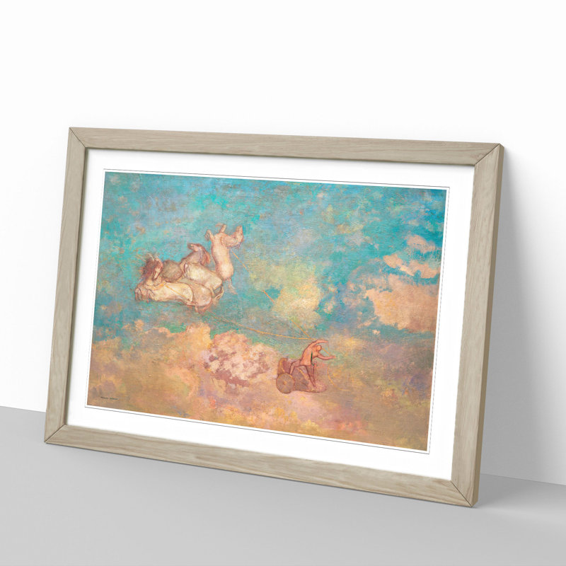 The Chariot of Apollo by Odilon Redon - Picture Frame Painting, 27cm H x 36cm W x 2cm D, Oak Framed