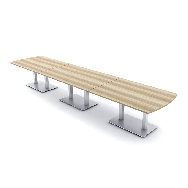 Table de conférence Pavert Arc, Blond blond cendré, Argent argent, H 30 po x l 192 po x P 48 po