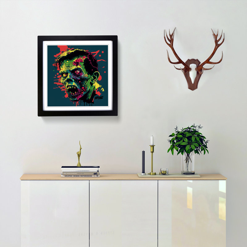 Single Picture Frame Print on Wood, Black Framed