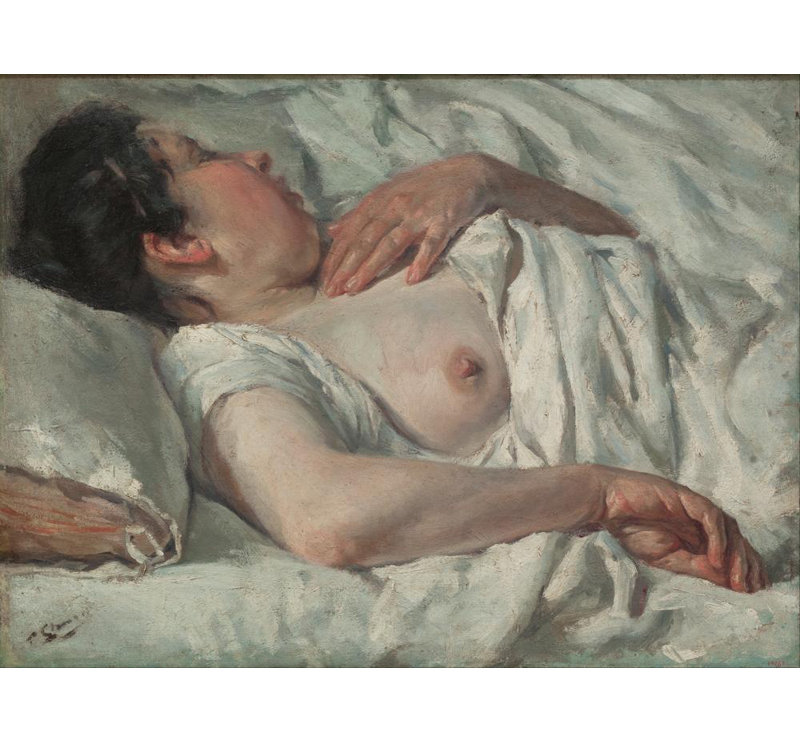 «Woman Sleeping» par Francesc Gimeno - Art mural sur toile tendue avec châssis, H 24 po x l 17 po