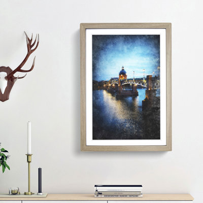 Saint-Pierre Bridge In Toulouse France - Single Picture Frame Print on MDF