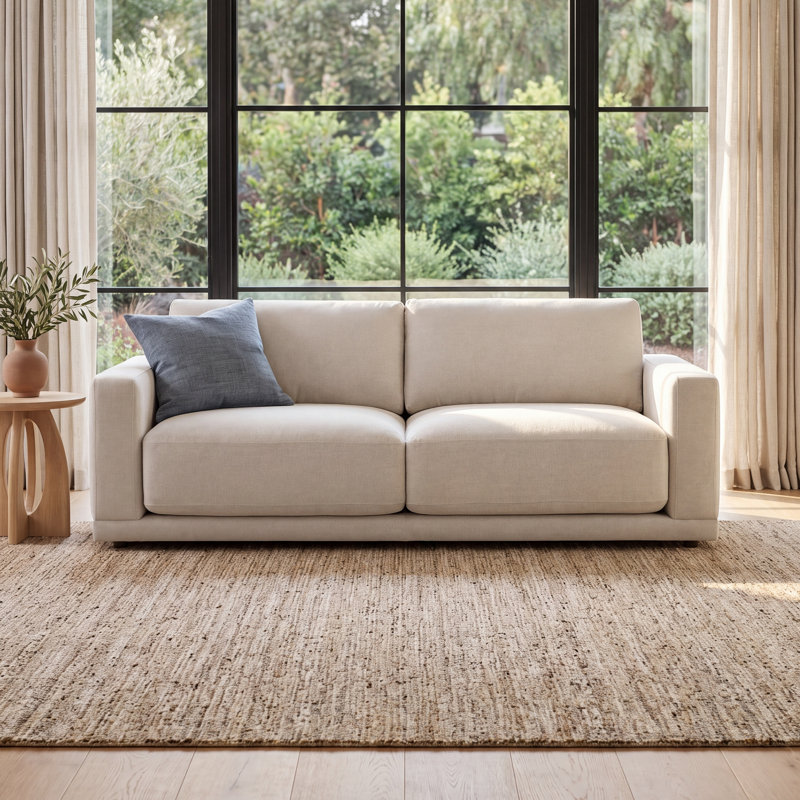 Blakes Upholstered 91'' Sofa, Effie Linen Performance Linen