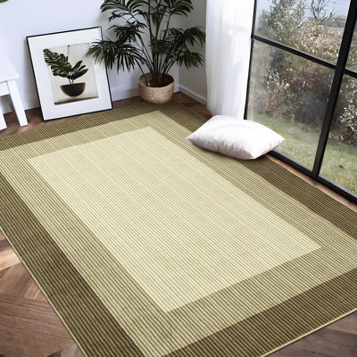 Tapis contemporain contemporain à motif abstrait de 10 x 13 po, grand tapis lavable, antidérapant et antidérapant