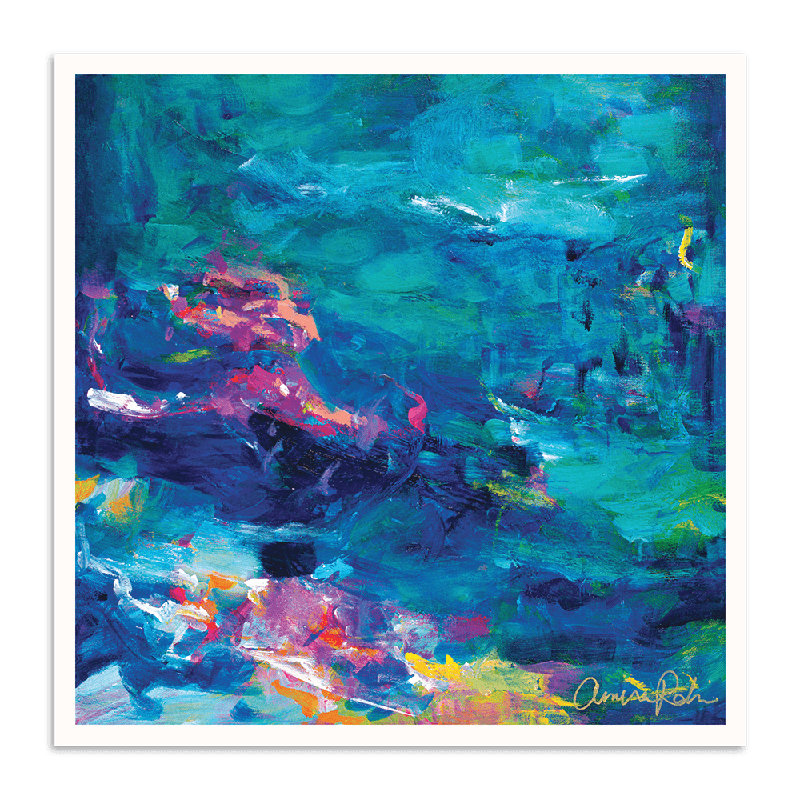 Waterfall by Amira Rahim - Painting, Paper, White, 41cm H x 41cm W x cm D