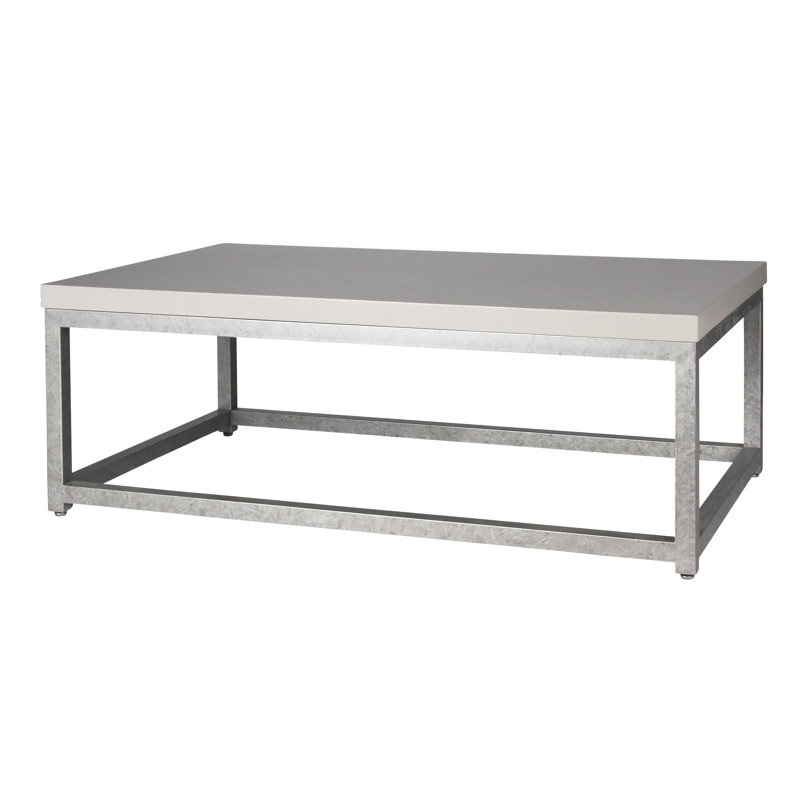 Table basse Paris, Gris, Argent royal, H 17,5 po x L 55 po x l 33 po