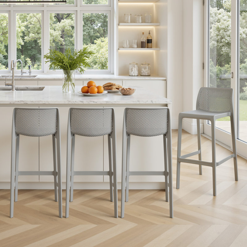 Tabouret de bar 29,5 po empilable 29 po, Light Grey