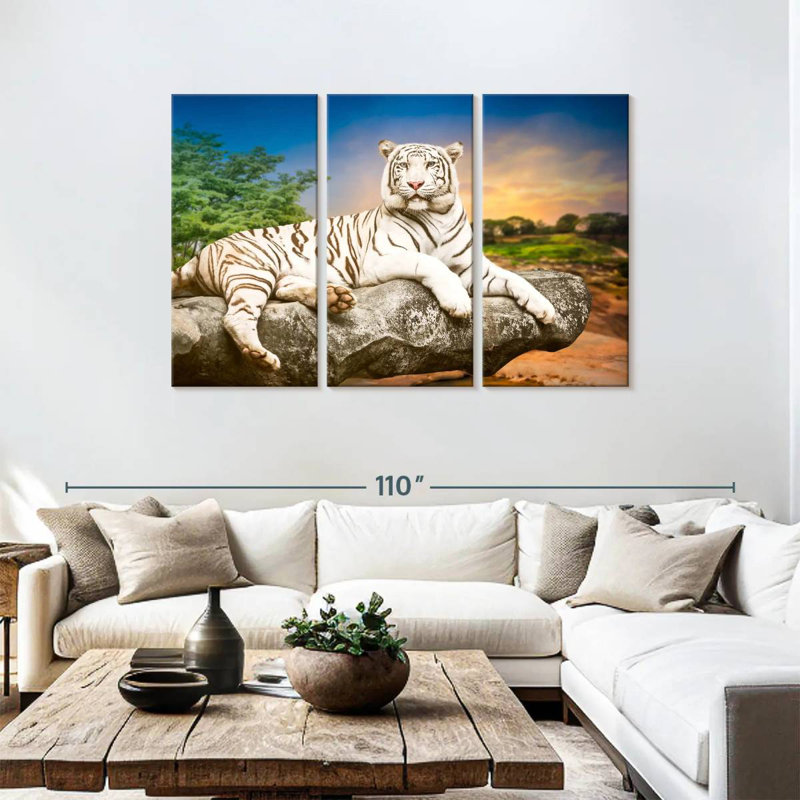 Brampt White Bengal Tiger, 48" H x 74" W