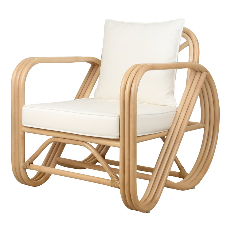 Aimara Rattan Upholstered Accent Armchair