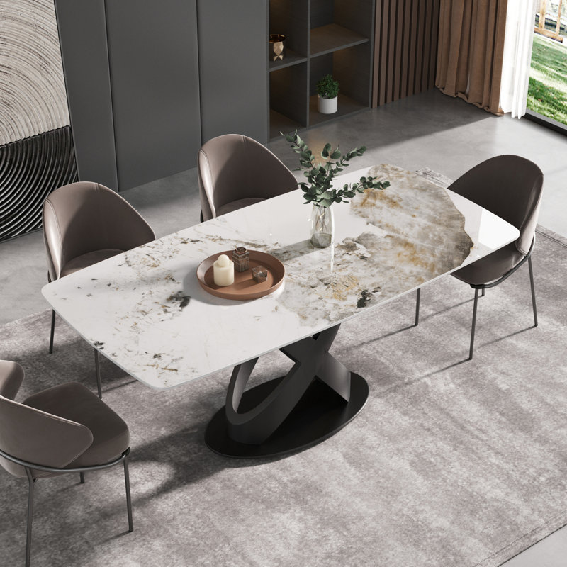 Table de salle à manger Sesteded, Noir, Pandora, H 29,53 po x L 63 po x l 31,5 po