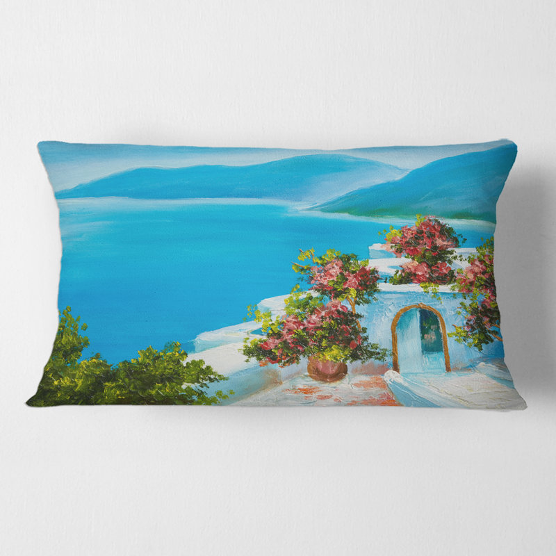 Housse de coussin rectangulaire avec insert House Near the Sea Flowers I