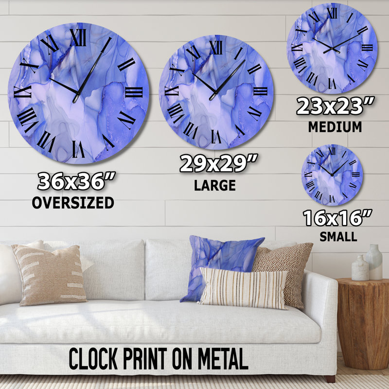 Horloge murale Tender, Petit, Bleu / Noir