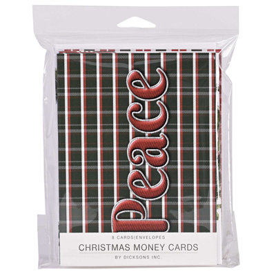 Christmas Money Card Wreath Plaid Set