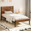 Structure de lit simple Kempst avec tête et pied de lit en bois, lit plateforme rustique brun avec rangement sous le lit, sommier à lattes robustes, aucun sommier requis, silencieux, assemblage facile-1772154919-1878432382
