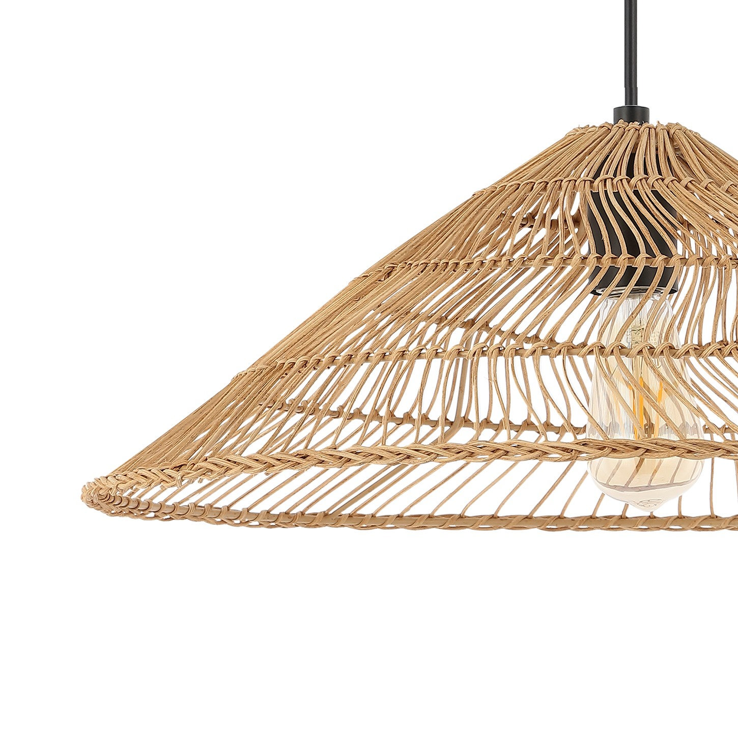 Aisma Dimmable Rattan Single Light Pendant, Brown, Brown