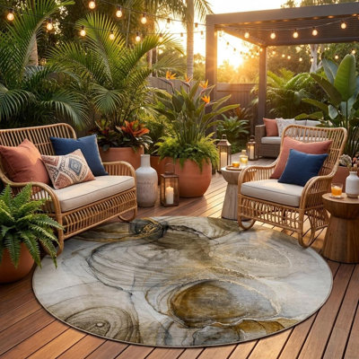 Tapis d'intérieur rond 8 po